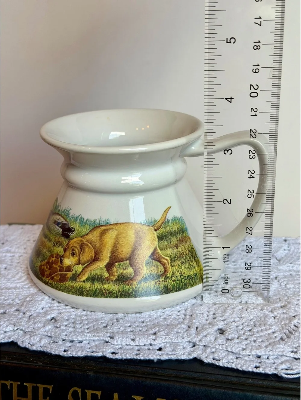 Vintage G.E. Peterson Hunting Dog Duck Ceramic Mug Retriever Sporting